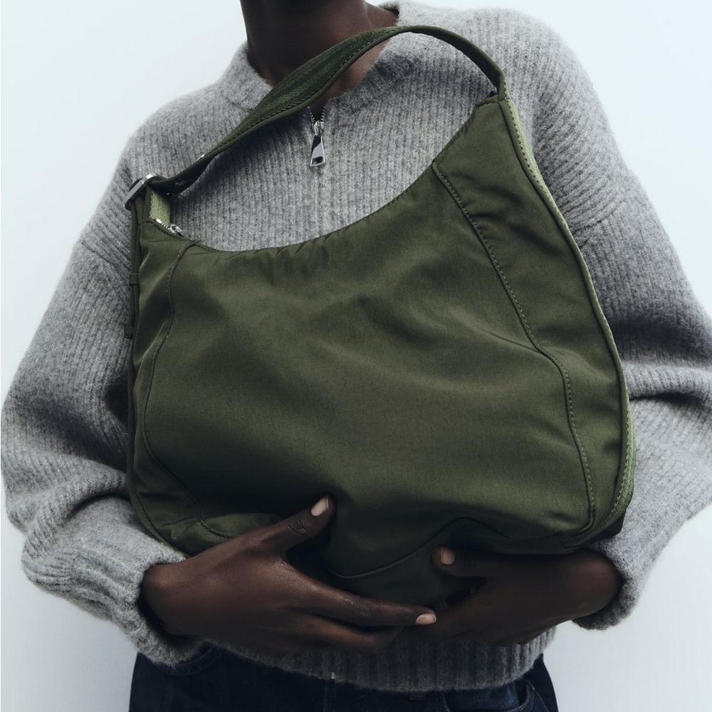 ZARA Nylon Bucket Bag black